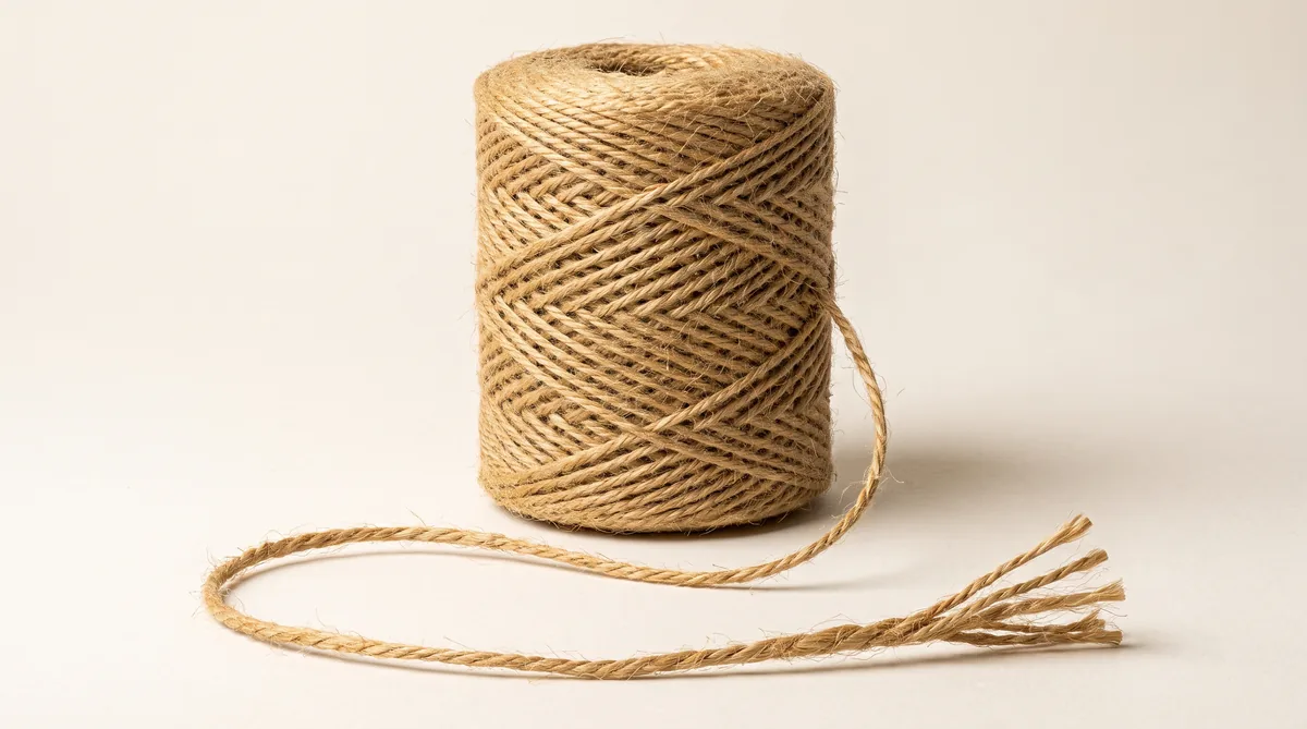 Balls of heavy natural and green jute garden twine wound for retail