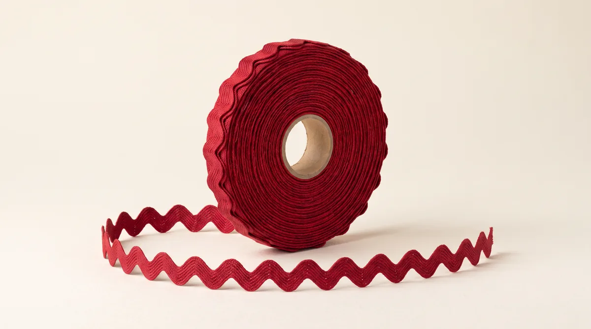 Rolls of braided zigzag ric rac trim in assorted colors